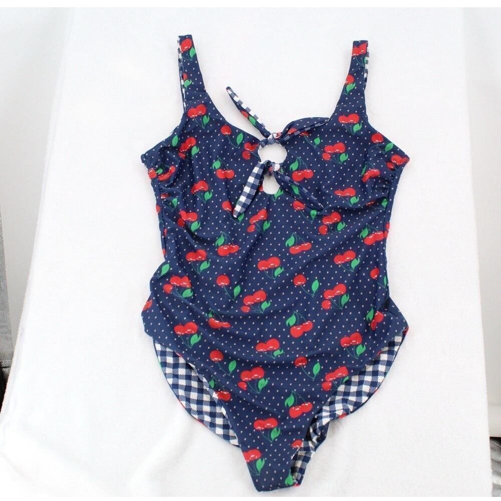 Juicy Couture Black Label Cherry Bomb Plus Size XL Reversible Swimsuit